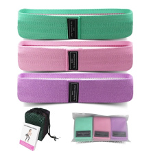 Hip Fabric Elastic Cotton Exercise Resistance Circle Bands Fitness Set with Fabric Covered